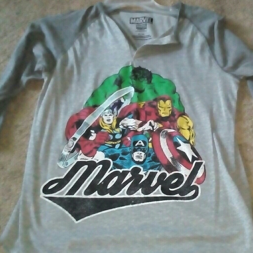 Marvel M  baceball tee